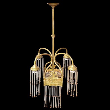 Lampadario a 5 luci, Liberty (early 20th century)