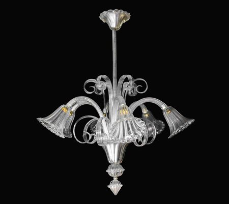 Lampadario in vetro Murano, 1950s/1970s