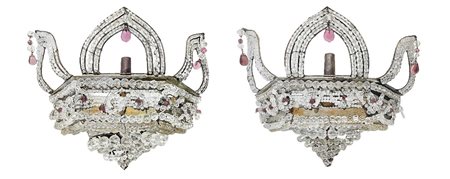 Coppia di appliques con sfere in vetro, Late 19th century