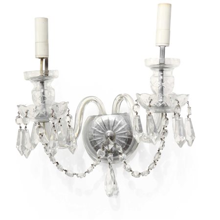 Applique a due luci in vetro di Boemia