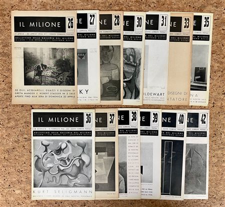 BOLLETTINI DELLA GALLERIA DEL MILIONE, MILANO - Lotto unico di 14 bollettini della storica galleria milanese