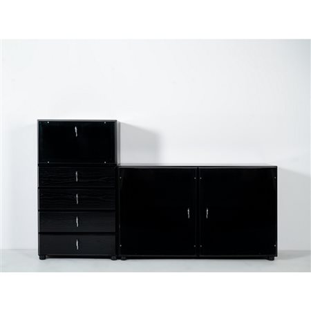 SAPORITI ITALIA, Sideboard in legno nero ebanizzato