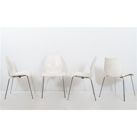 VICO MAGISTRETTI, Quattro sedie modello "Maui"