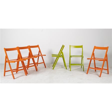 PRODUZIONE ITALIANA 1980 ca., Sei sedie pieghevoli