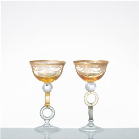 MAESTRI MURANESI, Due calici in vetro