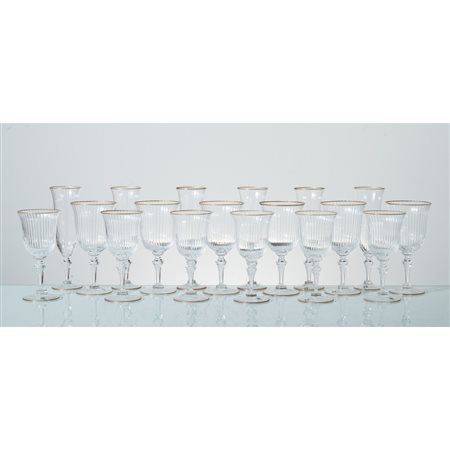 NASON MORETTI, Servizio di bicchieri a calice in vetro