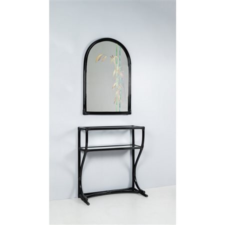 PRODUZIONE ITALIANA 1980 ca., Consolle con specchio da parete