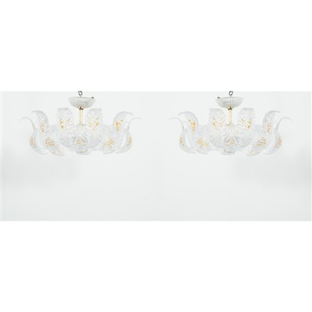 MAESTRI MURANESI, Coppia di lampade a sospensione