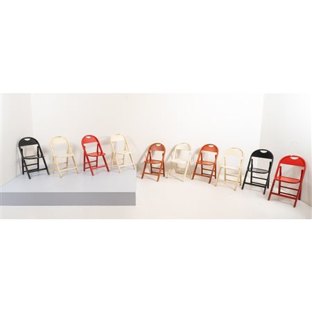 ACHILLE E PIER GIACOMO CASTIGLIONI, 10 sedie pieghevoli “Tric”