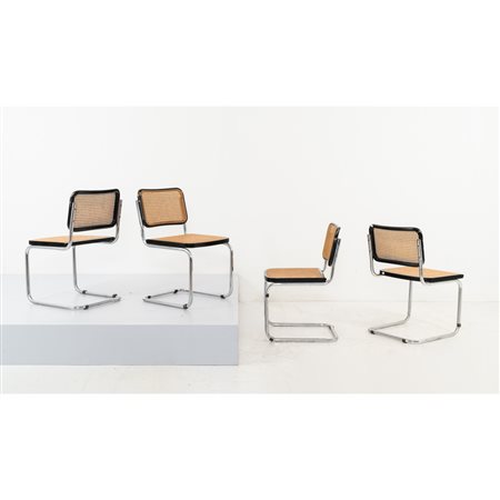 MARCEL BREUER, Quattro sedie modello “Cesca B 32”