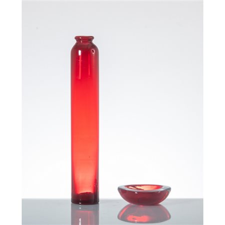 MAESTRI MURANESI, Vaso e posacenere in vetro