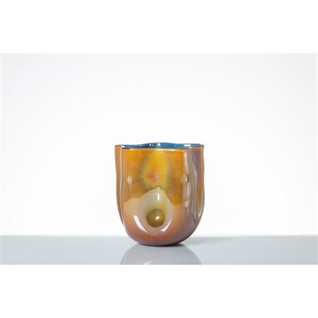 MAESTRI MURANESI, Vaso a cartoccio in vetro