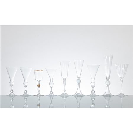 VENINI, Nove bicchieri a calice