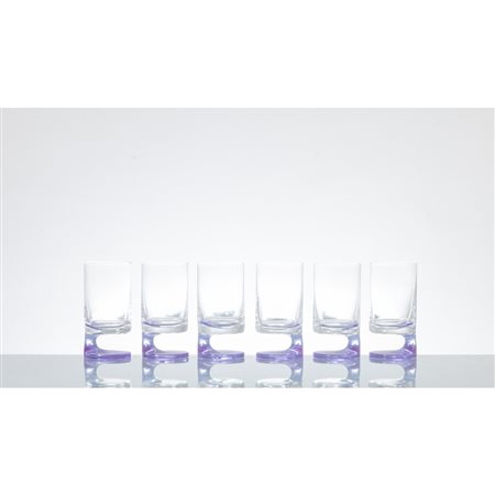 JOE COLOMBO, Sei bicchieri modello “Smoke” in cristallo