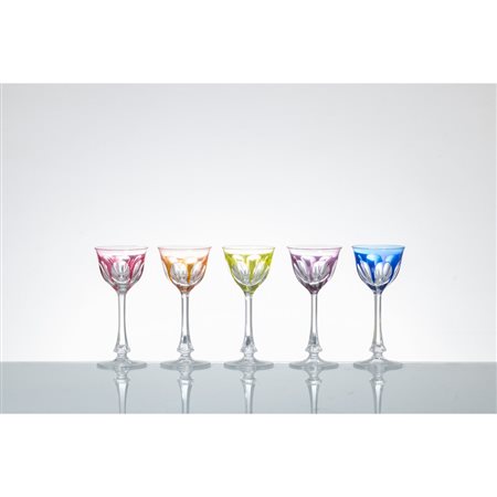 MOSER, Cinque bicchieri a calice