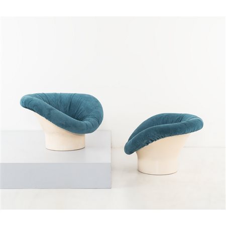 LENNART BENDER (Attr.le), Coppia di poltrone modello “Korkus”