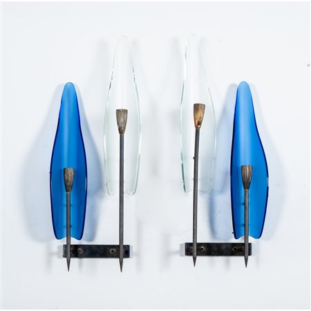 CRISTAL ART, Coppia di lampade da parete