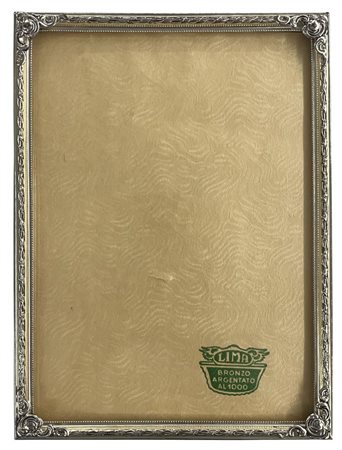 CORNICE in bronzo argentato al 1000 cm 18,5x13,5