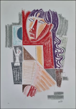 TOZZI MARIO Fossombrone 1895 - Francia 1979 "Composizione con figura"