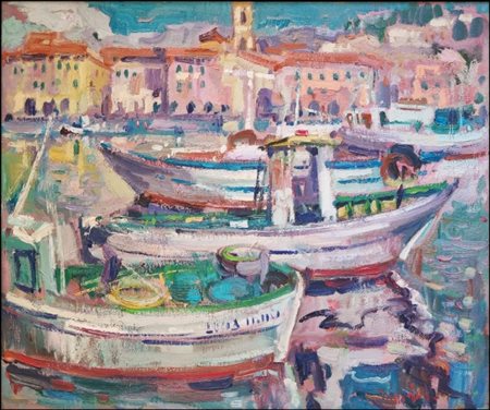 GALLO BEPPE Asti 1942 "Barche a Oneglia"