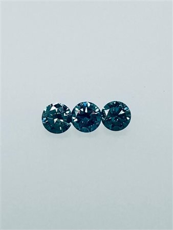 3 DIAMANTI NATURAL POLISHED 0,66 FANCY BLU VIVIDO - CON CERTIFICATO GEMMOLOGICO* -SI1-3 - CON CERTIFICATO GEMMOLOGICO - AI30701-7