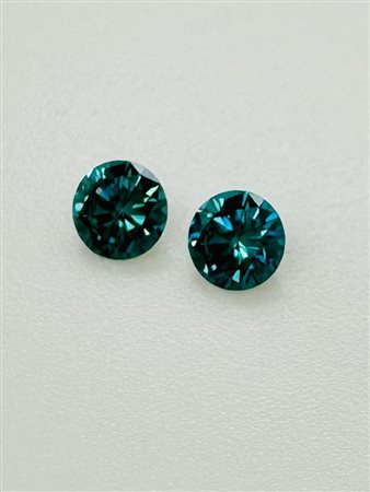 2 DIAMANTI NATURAL POLISHED 0,43 FANCY BLU INTENSO -VS - CON CERTIFICATO GEMMOLOGICO - AI30701-4B