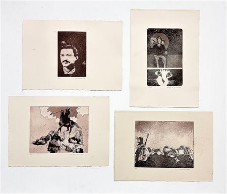 GIUSEPPE (BEPPE) MADAUDO (1950) - Lotto unico composto da 4 acqueforti