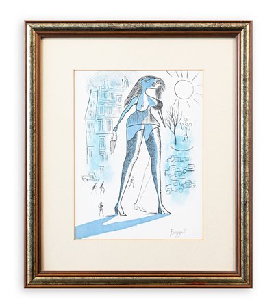 DINO BUZZATI (1906-1972) - Senza Titolo (Le gambe di Saint Germain), 1971