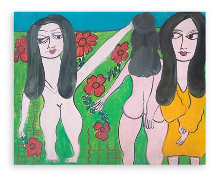 CANDIDA BISSONI (1936-2011) - Bambine in giardino, 1970