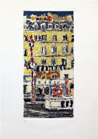 ORFEO TAMBURI, "Scorcio di città", anni '80