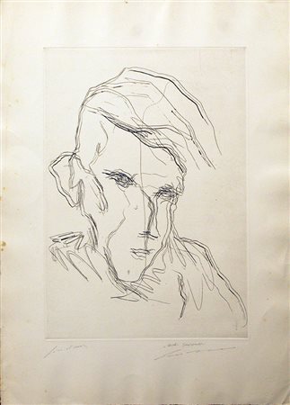 ERNESTO TRECCANI, "Ritratto", anni '80