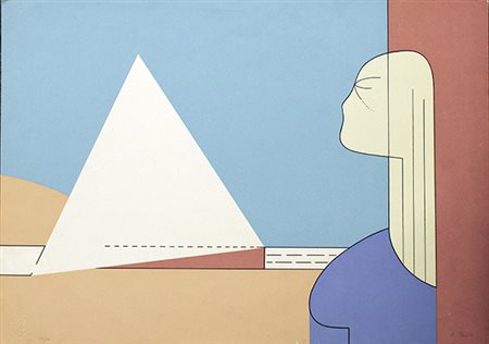 Arturo Puliti, "Donna e piramide", anni '80