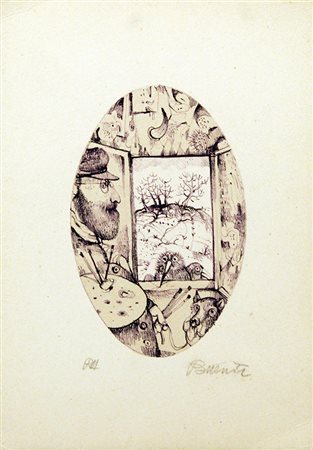 ANTONIO POSSENTI, "Pittore alla finestra", anni '80
