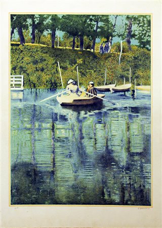 G. GIANNINI, "Barchetta nel lago", 1980