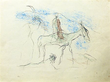 ERNESTO TRECCANI, "Uomo a cavallo", anni '80