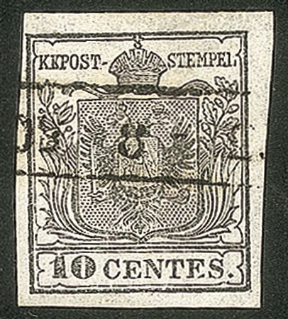 Antichi Stati Italiani - Lombardo Veneto - 1850 c.10 grigio argento