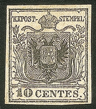 Antichi Stati Italiani - Lombardo Veneto - 1850 c.10 grigio nero