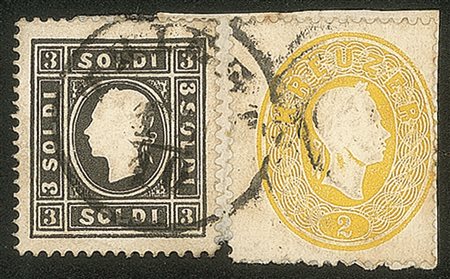 Antichi Stati Italiani - Lombardo Veneto - Frammento con 3 soldi secondo tipo (29)