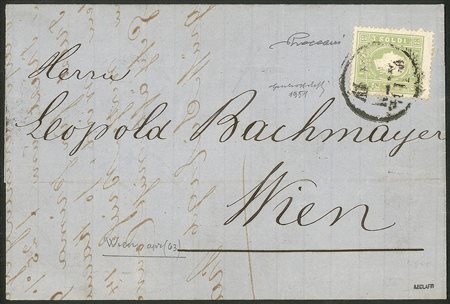 Antichi Stati Italiani - Lombardo Veneto - Bellissima lettera con 3 soldi verde (35)