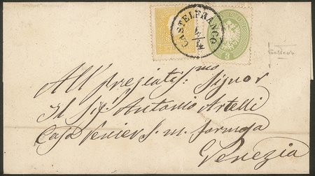 Antichi Stati Italiani - Lombardo Veneto - Lettera affrancata con 2 soldi secondo tipo (28) più 3 soldi (37)