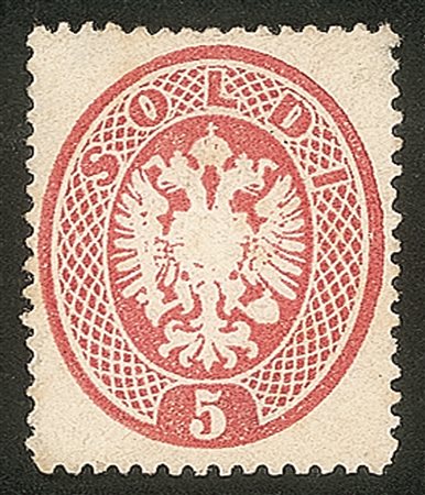 Antichi Stati Italiani - Lombardo Veneto - 1863 s.5 rosa (38)