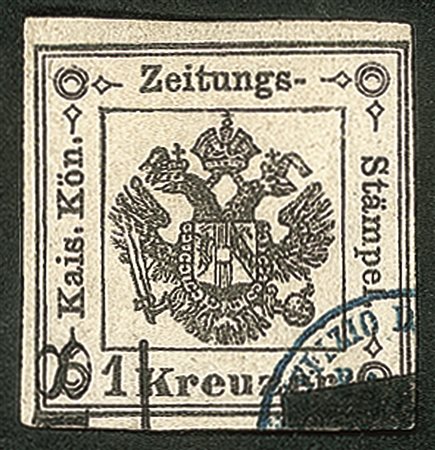 Antichi Stati Italiani - Lombardo Veneto - 1858 - Segnatasse Giornali - 1 kreuzer nero (2)