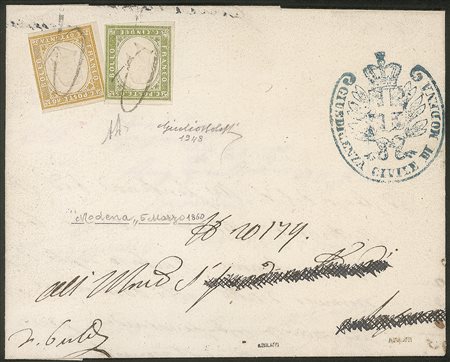 Antichi Stati Italiani - Modena - Lettera da Modena del 5 marzo 1860 per Sassuolo