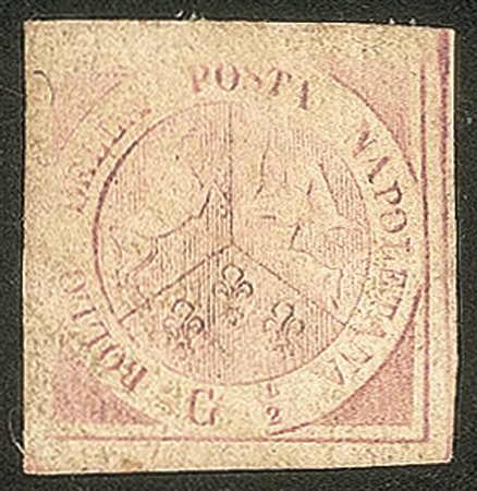 Antichi Stati Italiani - Napoli - 1858 gr. 1/2 rosa brunastro I tavola (1b)