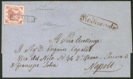 Antichi Stati Italiani - Napoli - Piedimonte (P.ti R2) ovale rosso