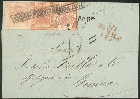 Antichi Stati Italiani - Napoli - Lettera con affrancatura tricolore