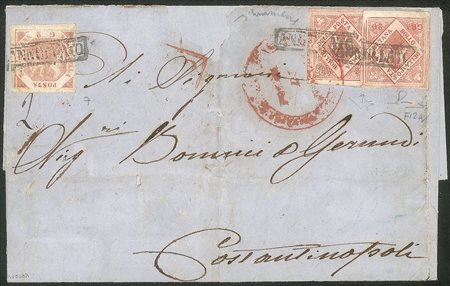 Antichi Stati Italiani - Napoli - Lettera del 20 febbraio 1860 da Napoli a Costantinopoli