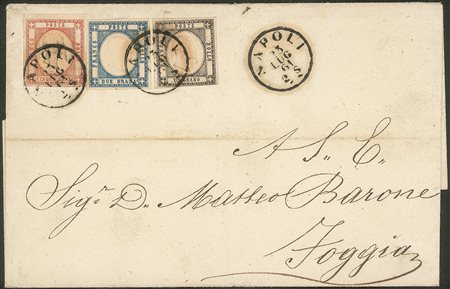 Antichi Stati Italiani - Napoli - Lettera con affrancatura tricolore