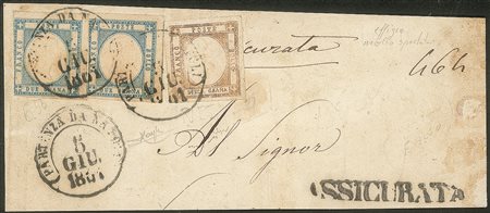 Antichi Stati Italiani - Napoli - 1861 - 10 grana arancio falso per posta del I tipo effige C (perfetto e con ottimi margini)