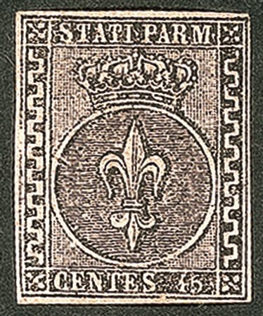 Antichi Stati Italiani - Parma - 1852 - c.15 rosa (3b) con una greca larga